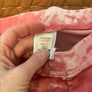 Crewcuts Pink crushed velvet leggings